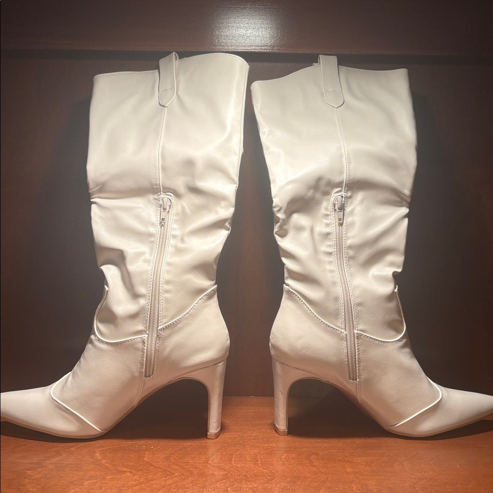 Lulu's Ivory Knee-High Boots